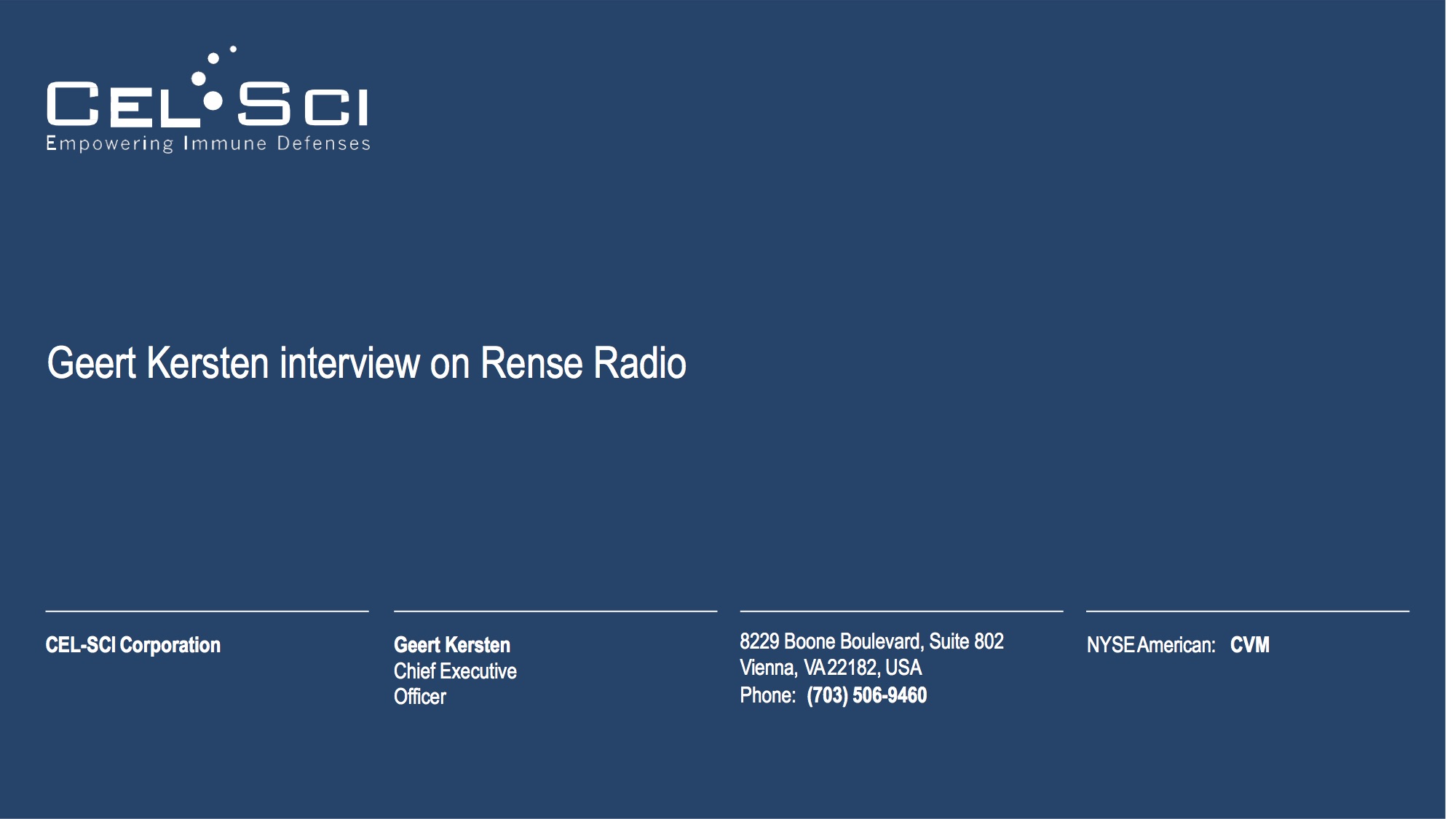 Geert Kersten interview on Rense Radio